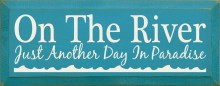 Shown in Old Turquoise with Cream lettering