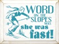 Shown in Old Cottage White with Turquoise lettering