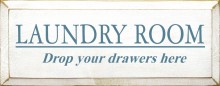 Shown in Old Cottage White with Williamsburg Blue lettering