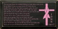 Shown in Old Black with Pink Lettering