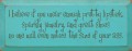 Shown in Old Aqua with Brown lettering