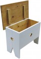 Shown in Solid Cottage White with Stained top and optional Heart cutout