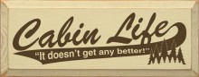 Shown in Old Cream with Brown lettering