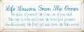Shown in Old Cottage White with Turquoise lettering