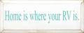 Shown in Old Cottage White with Aqua lettering