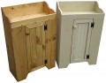 Shown in Butternut Stain and Old Cream with Beadboard doors
