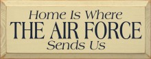 Shown in Old Cream with Blue lettering